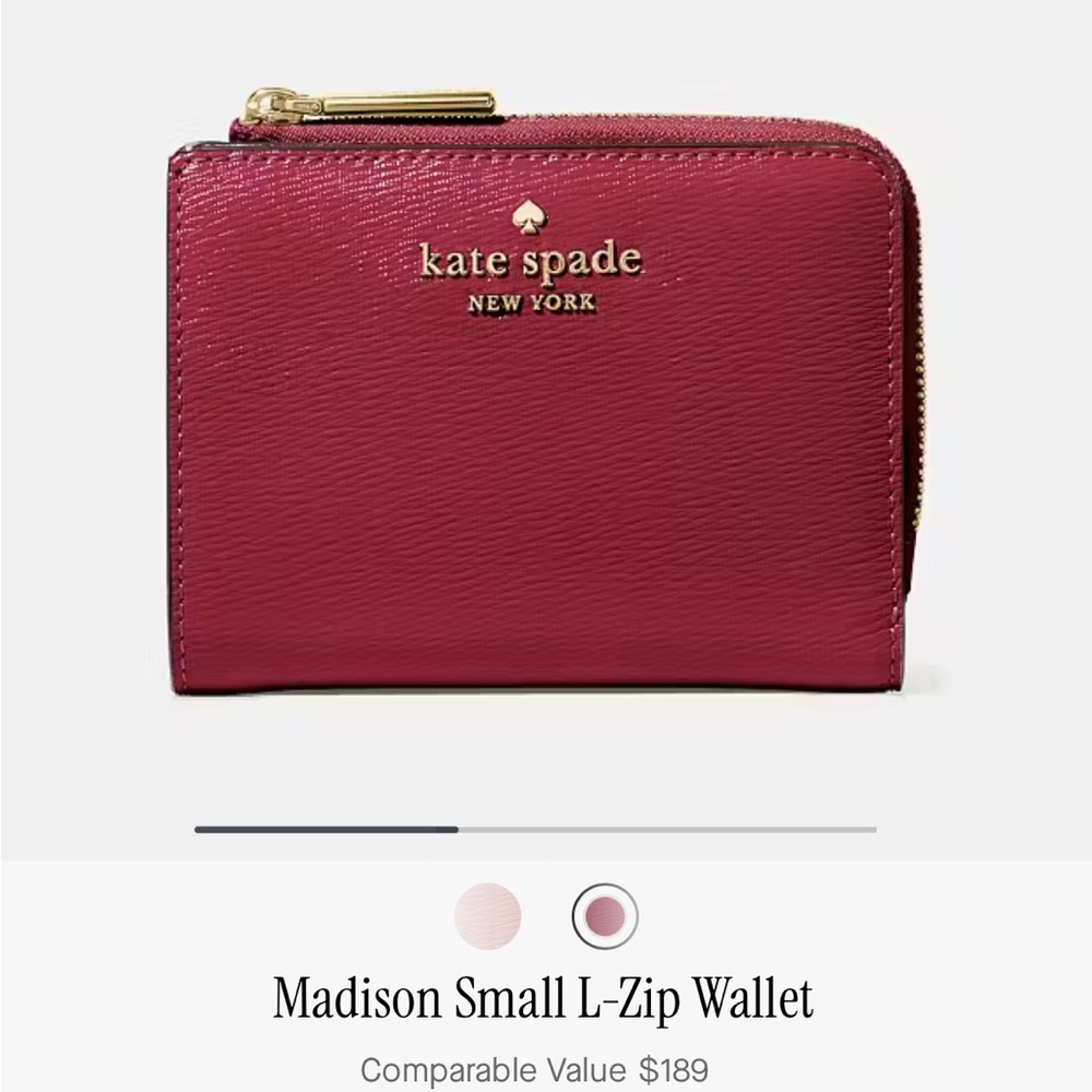 Kate Spade Fuchsia Madison L-Zip Wallet